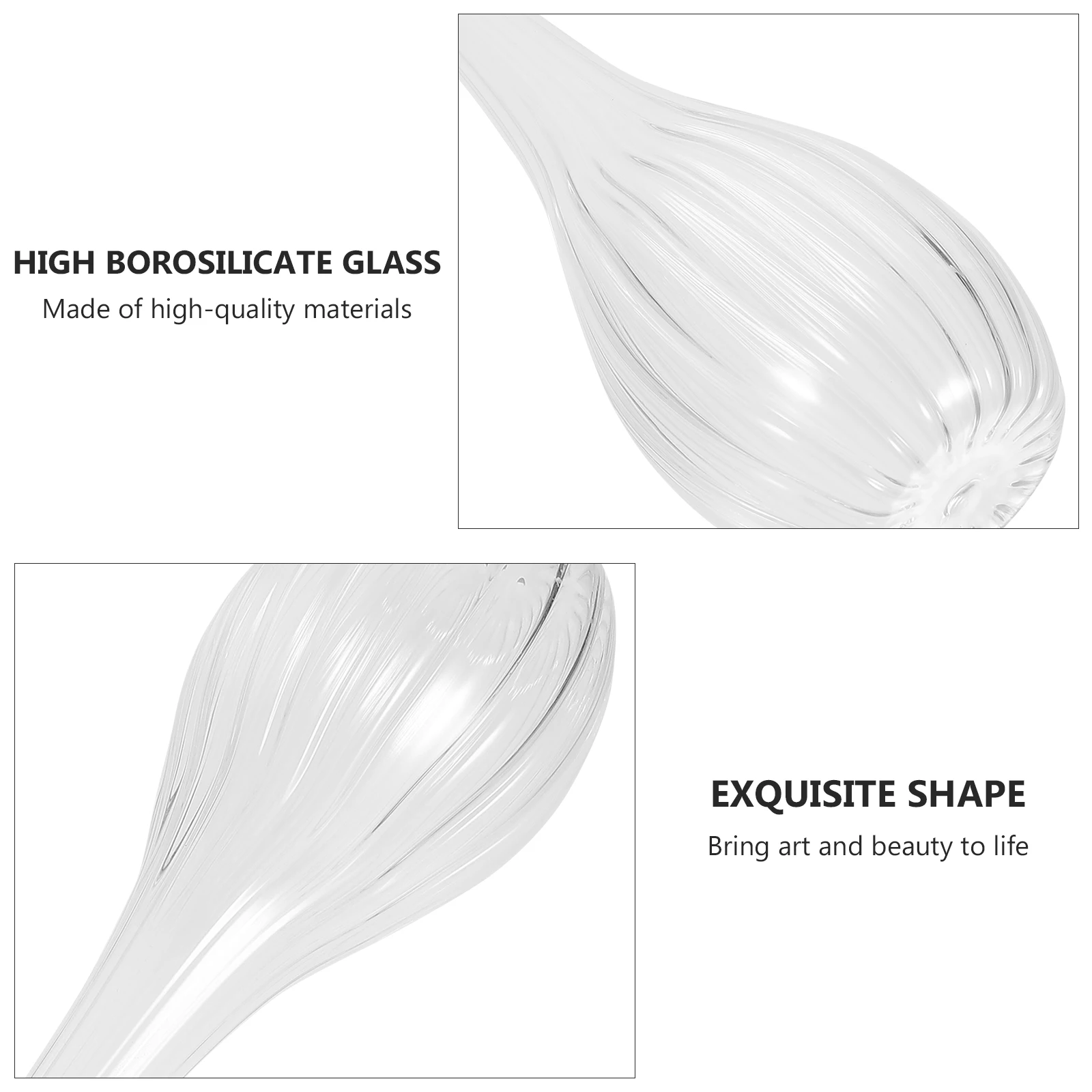 

1Pcs Glass Flower Vase Premium High Borosilicate Broad Base Hydroponics Desktop Pot Elegant Flower Arrangement Container