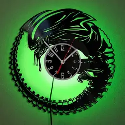 Monster of the Movie Vinyl Wall Clock with LED Light, Quartz Clock, Creative Clock, Birthday Gifts, 12