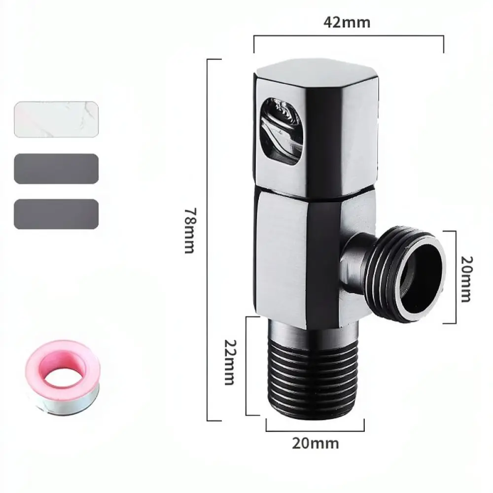 Universal Solid Brass Corner Stop Valve Gunmetal Gray Finish Threaded Valve For Toilet Basin Water Heater Parts