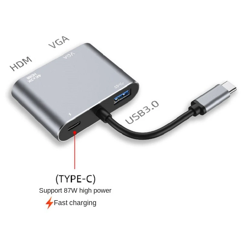 USB C To HDM-compatible VGA Type-C Digital AV Multiport Adapter Thunderbolt 3 To 4K 1080P Fast Charging Port for MacBook