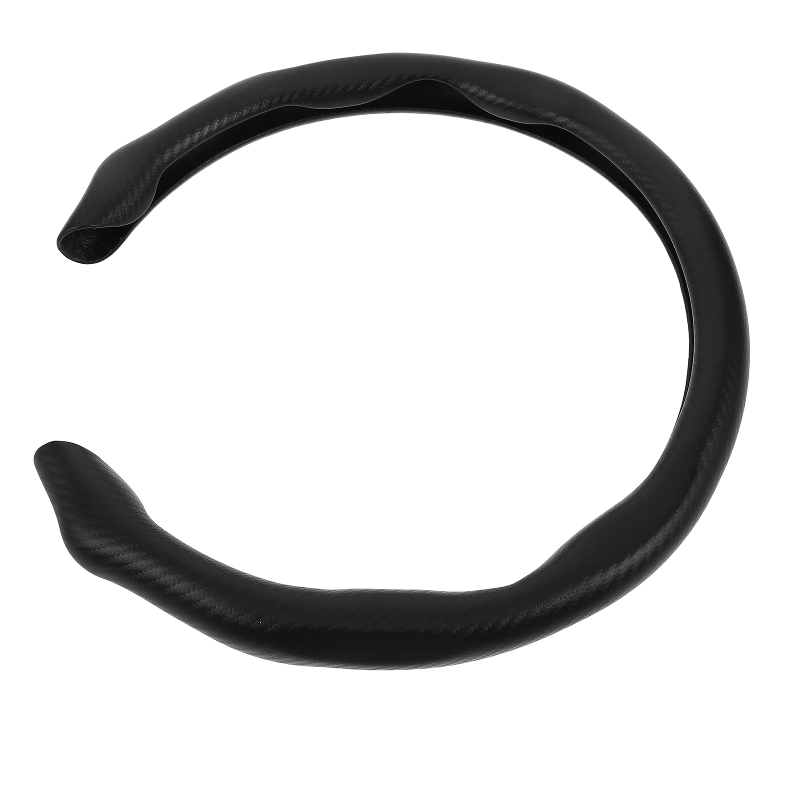 

Steering Wheel Cover Black Carbon Fiber Faux Anti Slip Universal Fit For Car Truck Suv Sporty Interior Accessory
