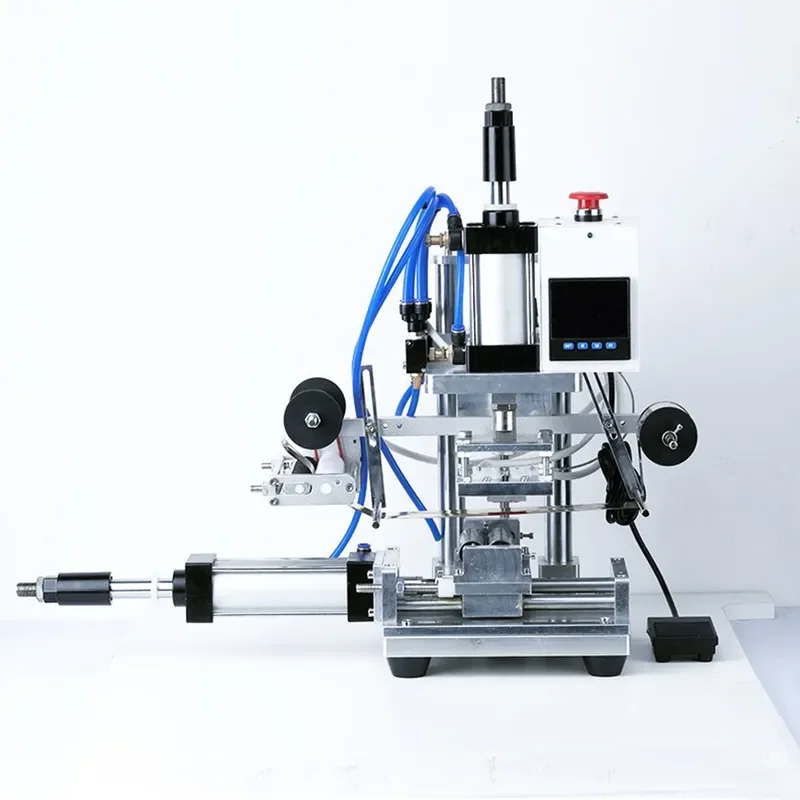 for Pneumatic Lipstick Shell Cylindrical Pen Wood Wooden Stick Garden Plastic Rod Bronzing Embossing Rolling Branding Machine