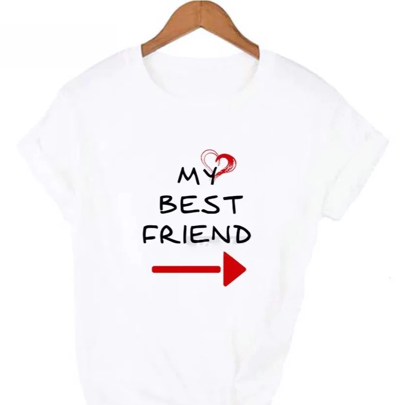 My Best Friend Trendy Letter Inha T-shirt Best Friend's Short-sleeved Top Graphic Harajuku Women's Summer Clothing Free Shipping