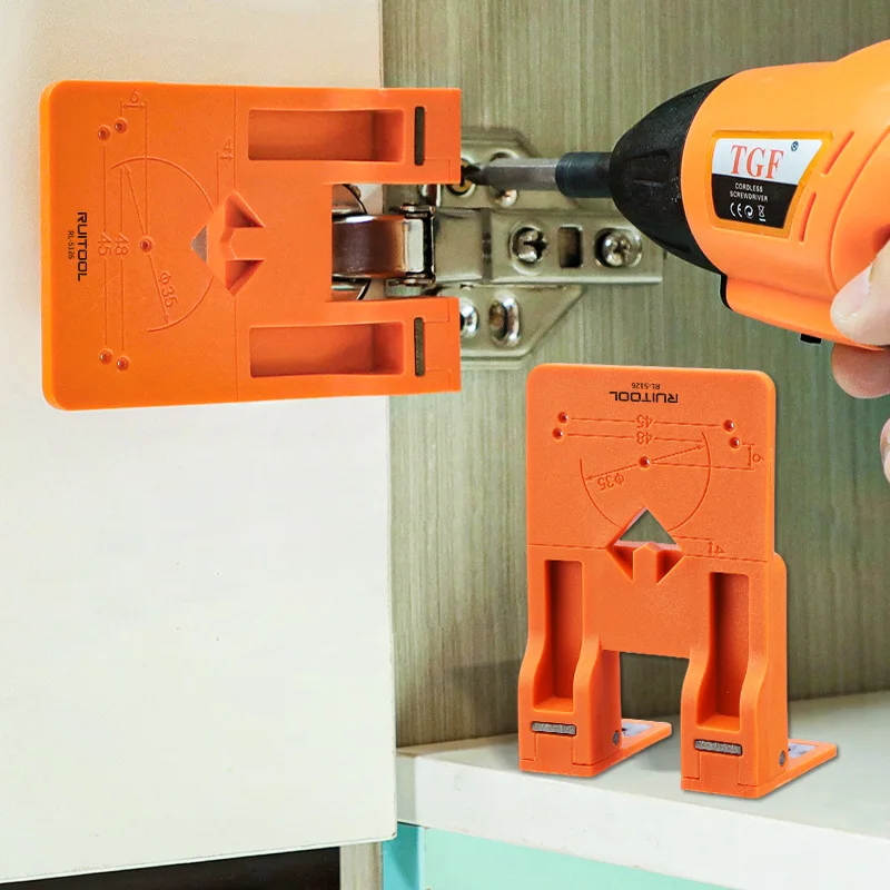 Magnetic Hinge Locator Cabinet Hinge Installation Tool High Strength Nylon Hinge Drilling Guide for Straight Medium Large Bends