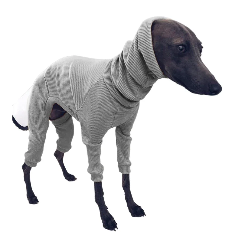 Turtleneck Big Dog Italian Greyhound Clothes Winter Overall for Dogs Rib Four-legged Pajamas Pet Sweater Jumpsuit for Large Dogs