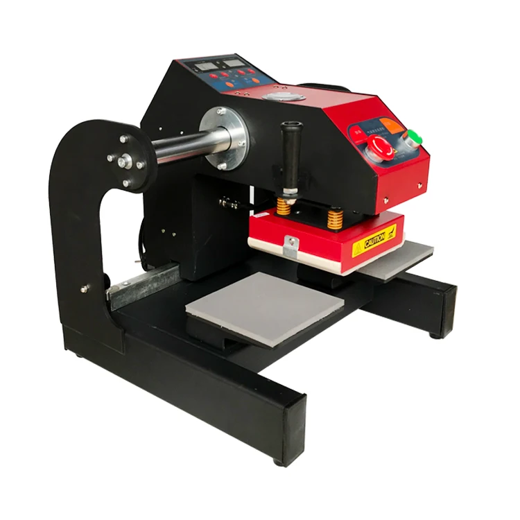 

Semi-Automatic 15*15cm Pneumatic Heat Press Machine Double Working Station Small Logo Home Use Printing Shops Tshirts Labels