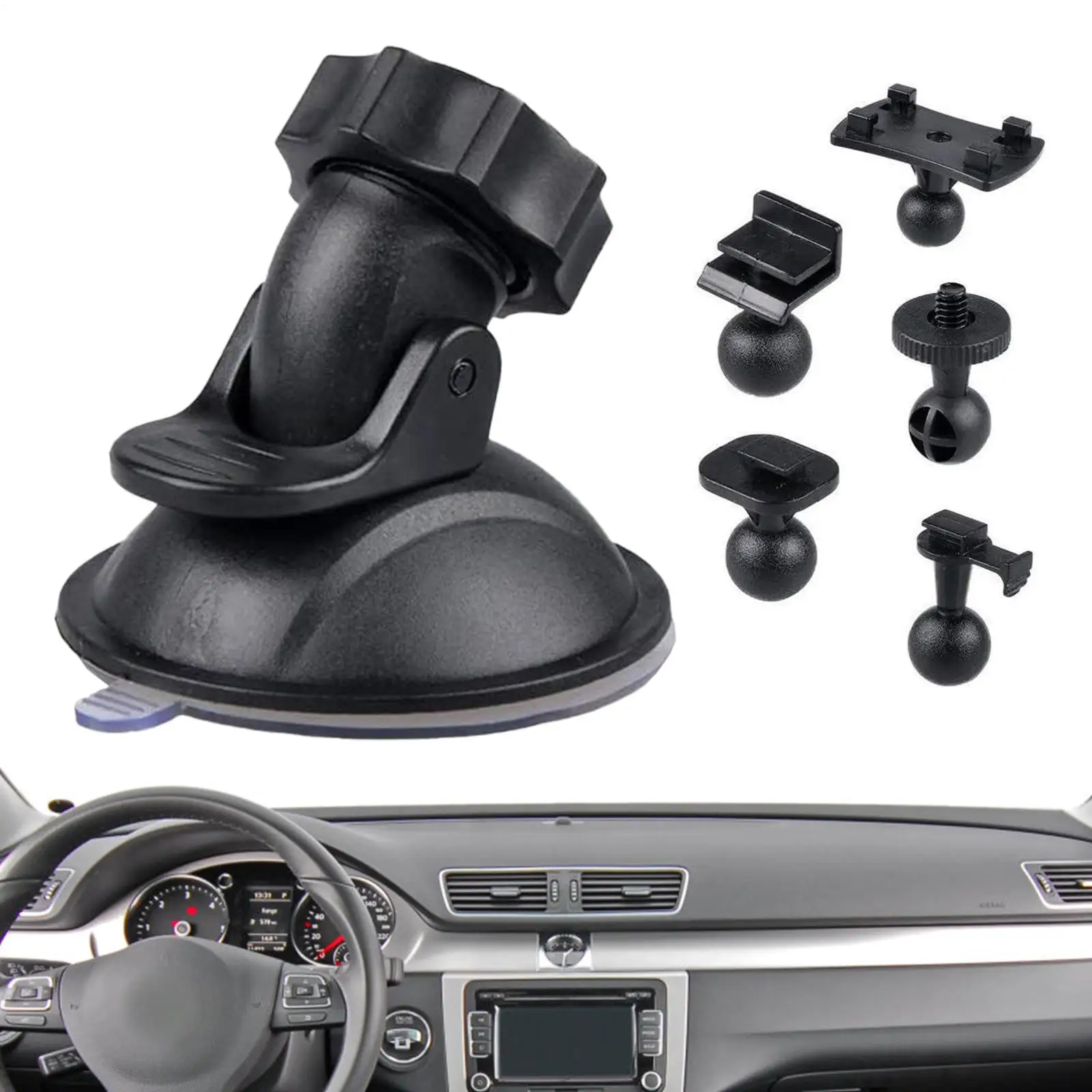 Dash Cam Holder Suction Cup Rotatable Removable Car Dash Cam Replacement Mount for RV SUV GPS Navigation Windshield Dashboard