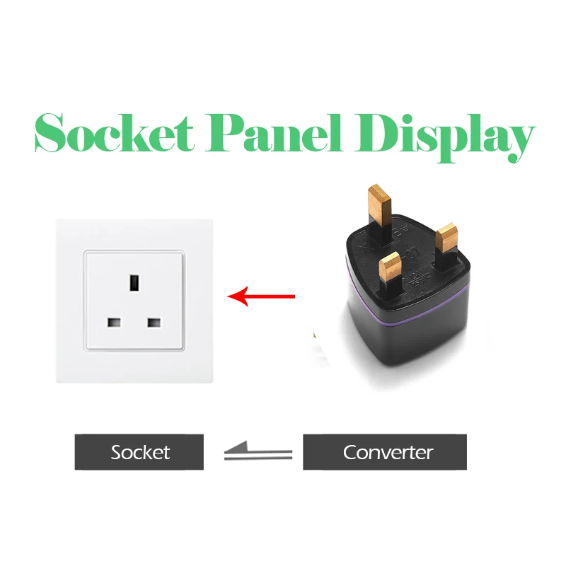 Universal Copper American Korea European AU EU To UK US Power Plug Adapter British Plug Type G Travel Adapter Converter Socket