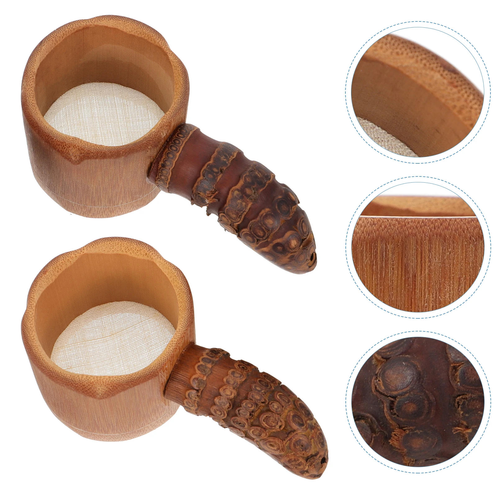 

Tea Strainer Filter Bamboo Root Teapot Infuser Filters Stainless Steel High Quality Simple Design Practical Kitchen Bar