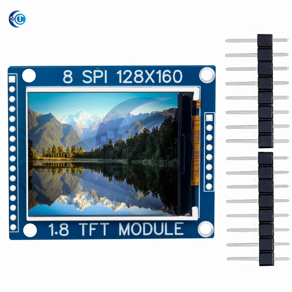 3,3 V/5 V SPI TFT LCD-module (1,8 inch): 128x160 dotmatrix, PCB-adapter IC – compatibel voor Arduino en LCD1602