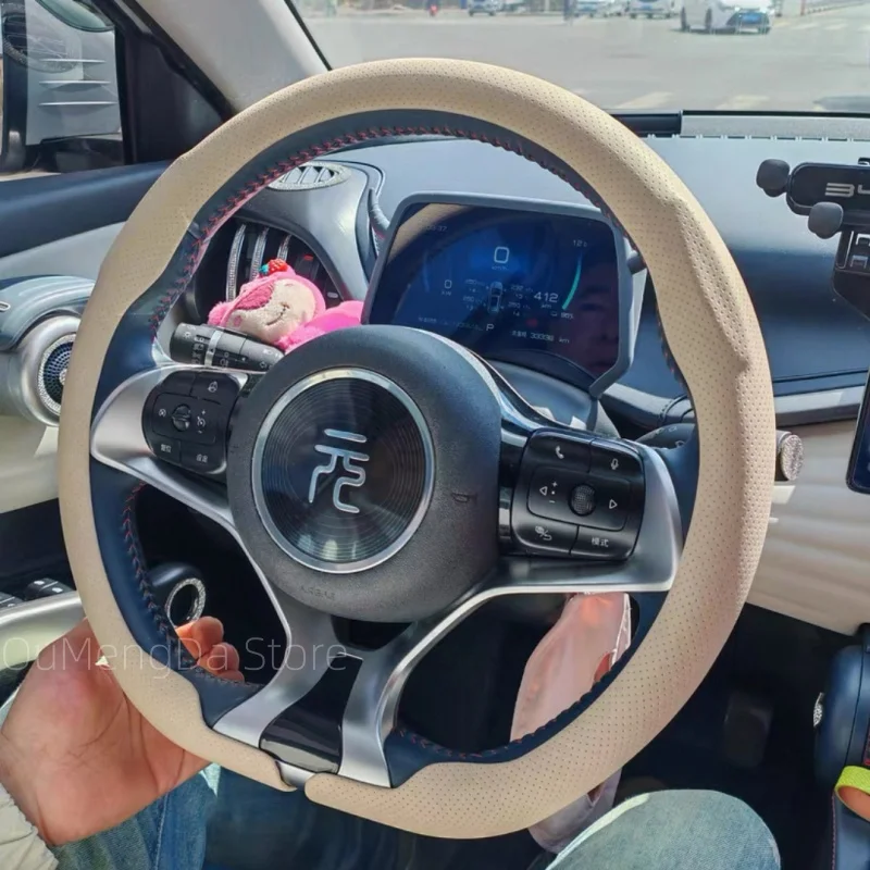 

For BYD Atto 3 Atto 3 EV Yuan Plus 2022 2023 Microfiber Leather Sport D Shape Car Steering Wheel Cover Auto Accessories