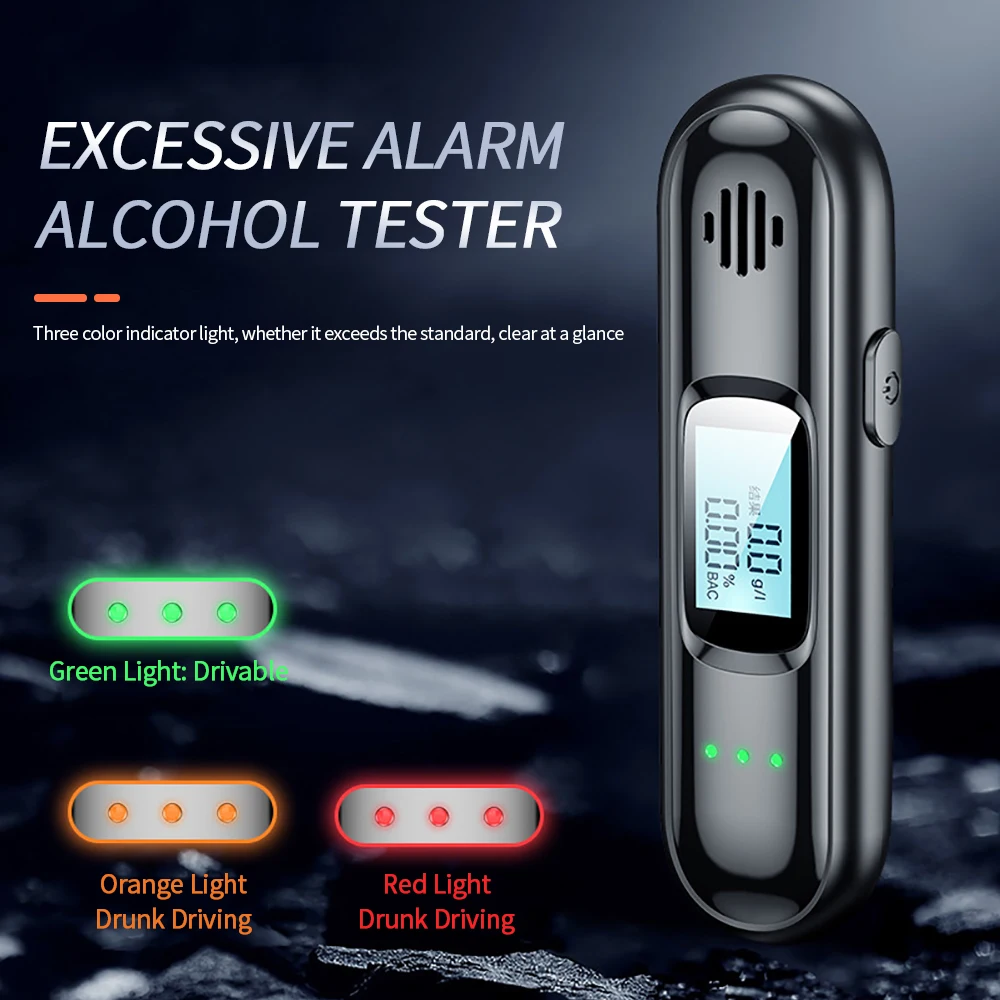 New Portable Non-contact Alcohol Tester Breathalyzer Rechargeable With LED Screen Digital Display Automatic Breath Alcohol Test