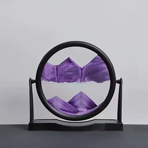 1pc 8 inches Quicksand Painting Hourglass Ornament Living Room TV Cabinet Wine Cabinet Desktop Decor Creative Luxury Gift Idea