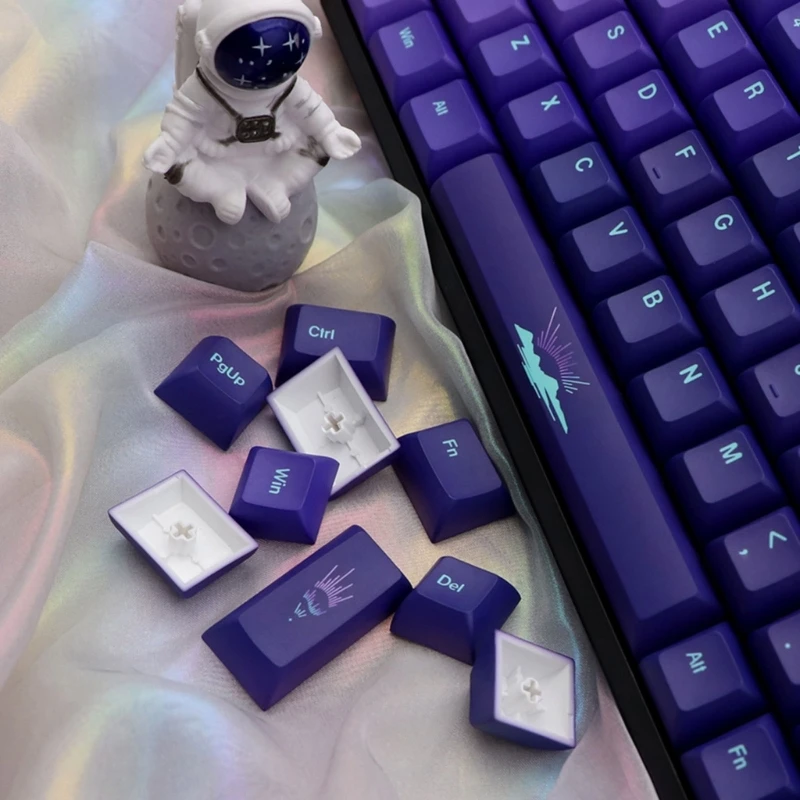 

ADWE 139 Keys KCA Profile Keycaps PBT DYE-SUB Aurora Borealis Keycap For GK61/64/68/84/980 Mechanical Keyboard Purple