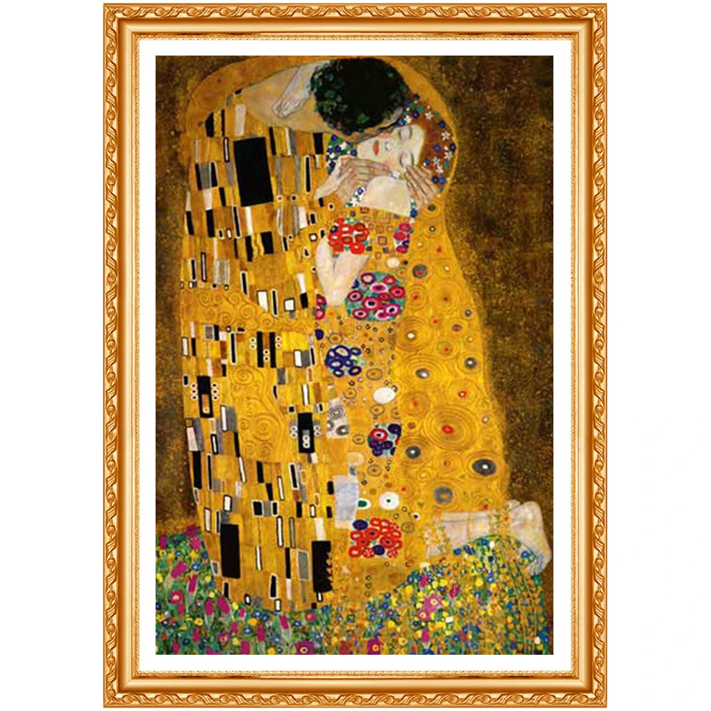 Full Square Diamond 5D DIY Diamond Painting Gustav Klimt The Kiss Embroidery Cross Stitch Acrylic  Painting Decor Gift