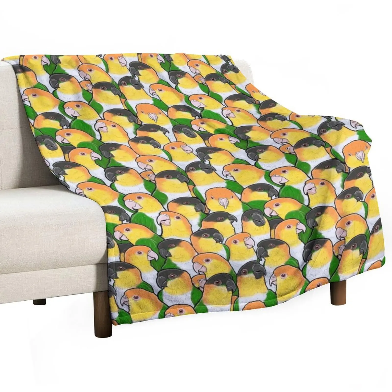 

Caique Parrots Throw Blanket Hairy Loose Warm Decorative Beds Blankets
