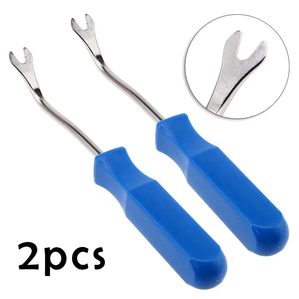 

2*Car Removal Tool Blue Car Door Trim Panel Fastener Nail Puller Removal Open Pry Tool Clip Plier Quickly Remove