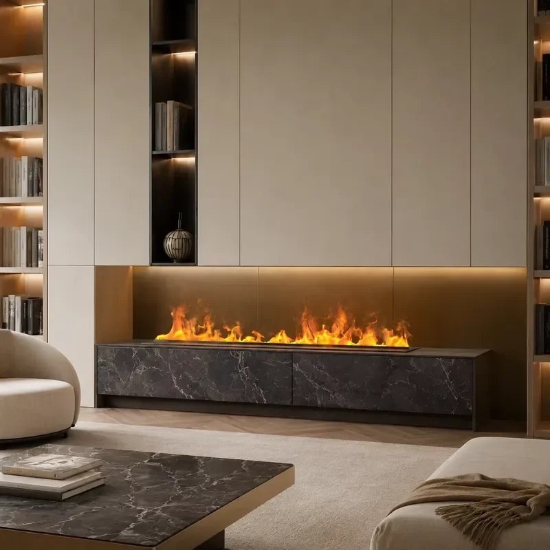 For 3D Atomizing Electric Fireplace with Remote Control Smart Indoor Intelligent Humidifier TV Cabinet Cupboard Living Room