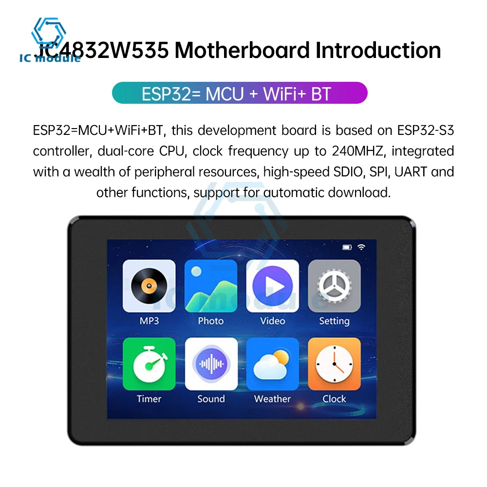 ESP32-S3 3.5-inch Capacitive Touch Screen ESP32-S3 Wifi BT Development Board 320*480 RGB 65K Color