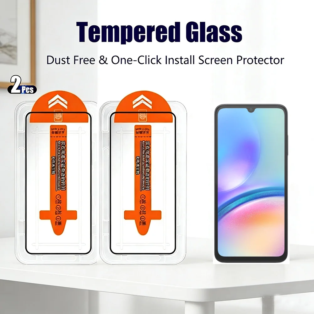 

2pcs HD Screen Protector for Samsung A55 A35 A25 A15 A05 A05S Tempered Glass Galaxy F07 M07 F06 M06 F05 M05 Dust-Proof Install