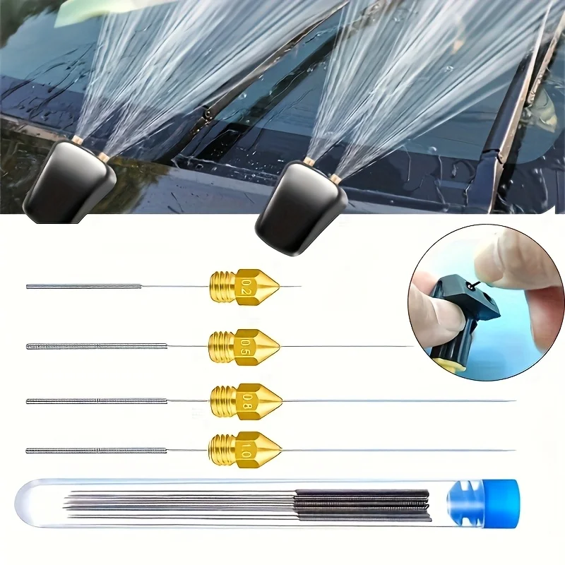 

10pcs Cleaning Nozzle Tool Kit - Windshield Wiper, 3D Printer Head, Gas Stove Vent, Showerhead Needle Tube Brush