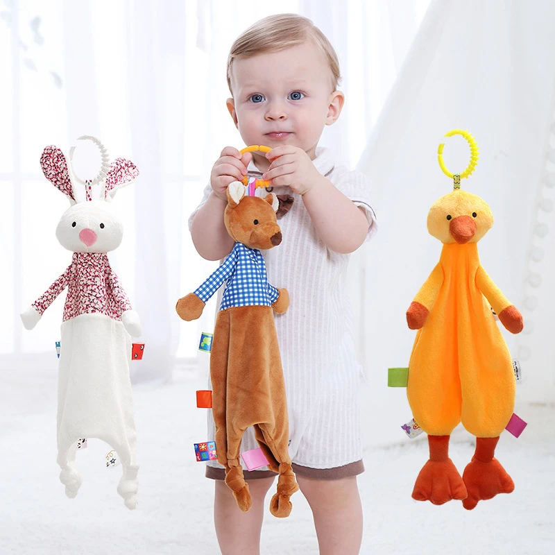 Schattige Dieren Rustgevende Handdoek Rammelaar Speelgoed Baby Speelgoed 0 12 Maand Pasgeborenen Cadeau Slaapspeelgoed Zacht Knuffels Dekbed Voor Baby