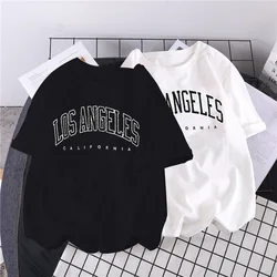 Los Angeles Fashion Short Sleeve Tshirt USA Letter Print Women Graphic T Shirt Summer Y2k Top Casual Oversized T Shirt