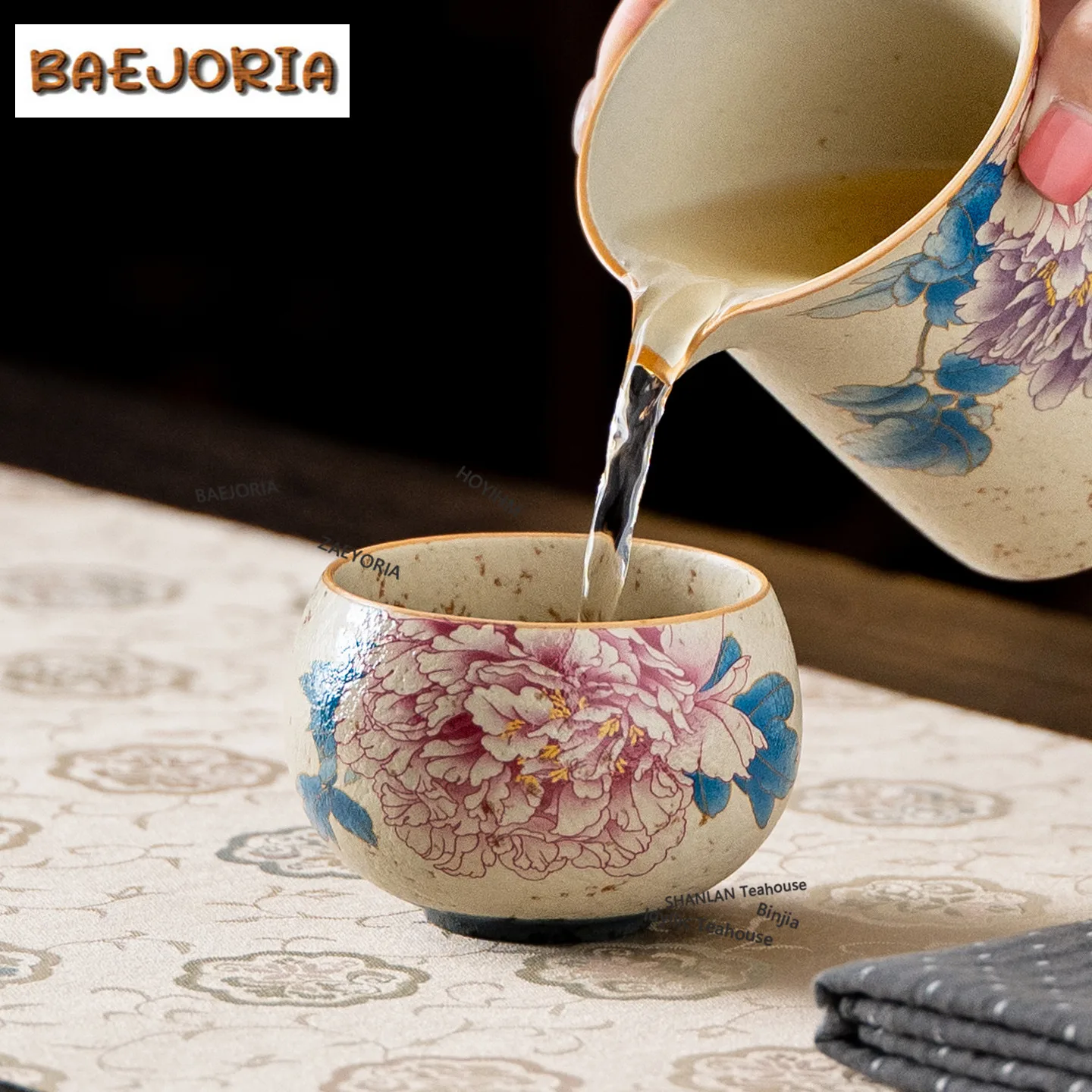 BAEJORIA Blue And White Flint Red Teacup Vintage Tea Bowl Set Of Cups Tea-tasting Smelling Cup Jianzhan Master Cups Drinkware