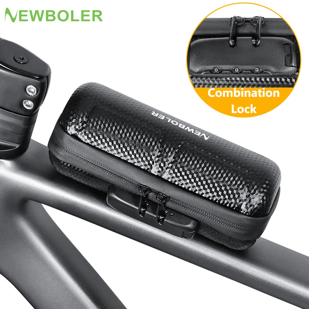 

NEWBOLER велосипедная верхняя сумка-труба, водонепроницаемая, большая вместимость, портативная, с жестким корпусом из ЭВА, ящик для хранения с паролем, аксессуары для MTB ﻿