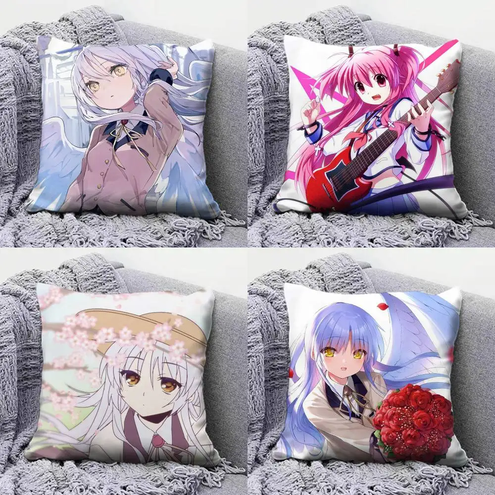 

Angel Beats! Anime Girl Cute Yui Kanade Home Sofa Cushion Covers and Aecorative Custom Pillow Covers