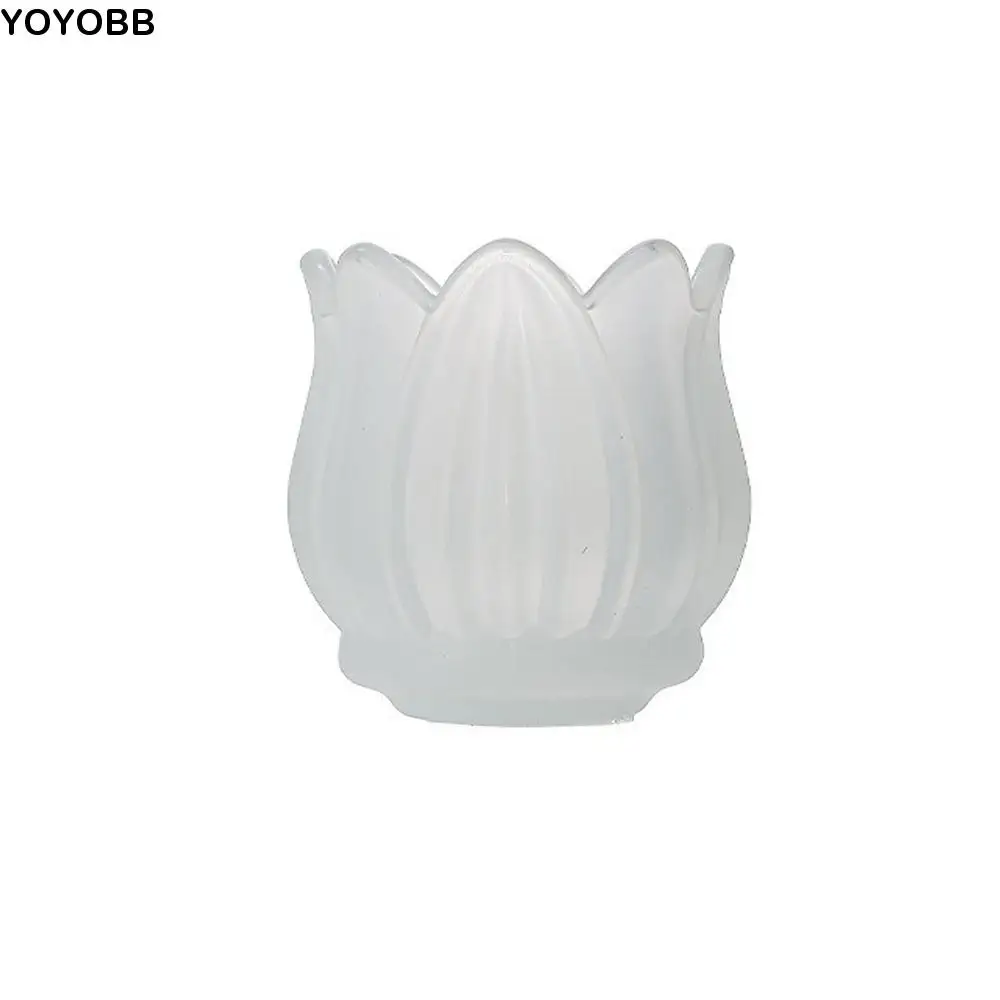 

2PCS Vintage Tulip Shaped Candle Holder Romantic Clear Candle Cup Mini Ornament Candlestick Holder Living Room