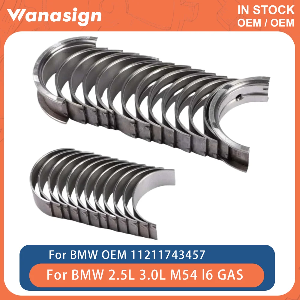 

Engine Main Bearing & Connecting Rod Bearings Set Fit 2.5 3.0 L For BMW 320i 520i X3 X5 Z4 M54 M54B25 M54B30 2.5L 3.0L l6 GAS