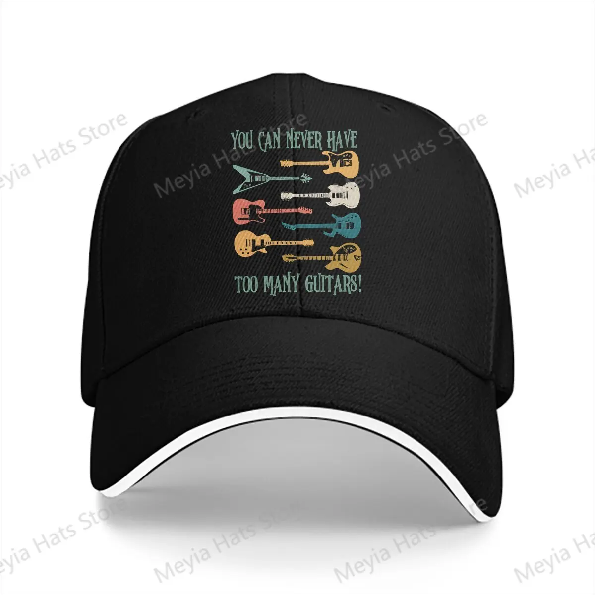 You Can Never Have Too Many Guitars Guitar Sunprotection Cap Sun Visor Hip Hop Caps Cowboy Hat Peaked Hats