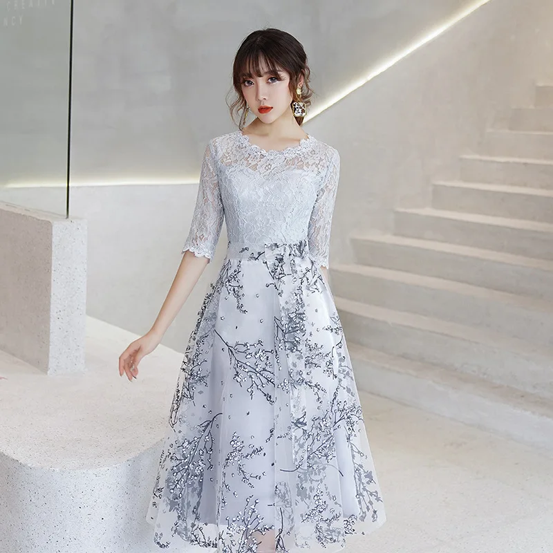 

Lace Evening Dress for Women 2025 New Spring/Summer Banquet Elegant Temperament Long Style Celebrity Host Evening Dress