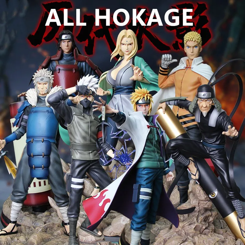 30cm NARUTO 1st-7th All Hokage Figure Shinobi no Kami Senju Tobirama Sarutobi Hiruzen Tsunade Figurines Anime Collection