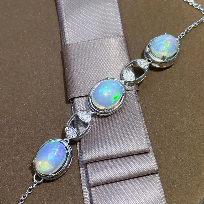 

Natural Opal Bracelet for women silver 925 jewelry luxury gem stones 18k gold plated free shiping items