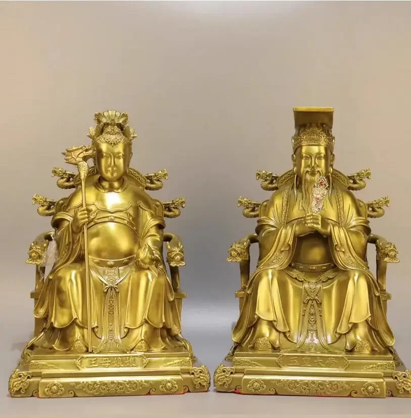 Metal New Jade Emperor, Queen Mother, Sitting Dragon Chair Decoration, Home, Office, Cultural and Creative Decoration