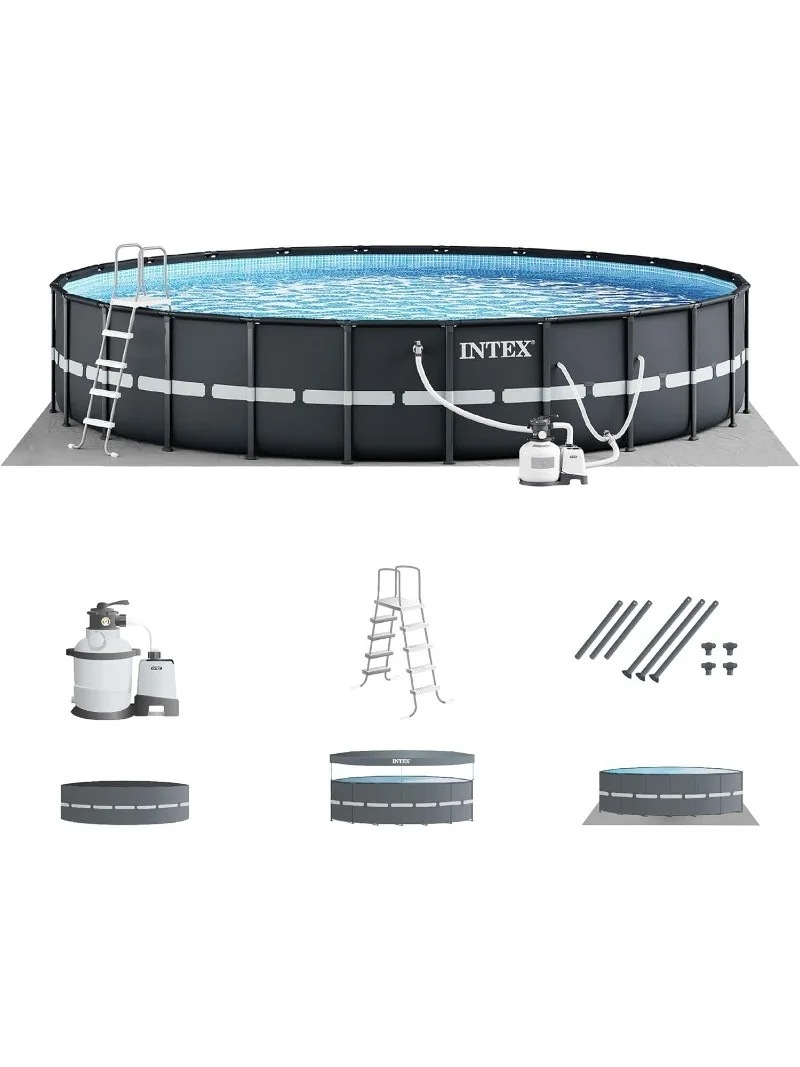 

26339EH Ultra XTR Deluxe above Ground Swimming Pool Set: 24ft x 52in – includes 2800 GPH Cartridge Sand Filter Pump