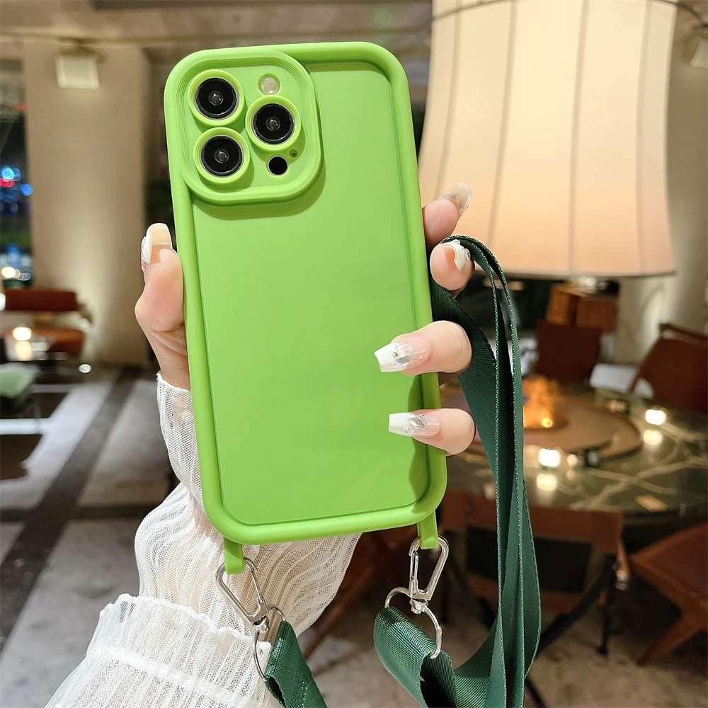 Umhängekordel-Halskettenhülle für iPhone 18 17 16 14 11 12 13 15 Pro Max Plus XS XR Stoßfeste Weiche Silikonhülle – Detail 5