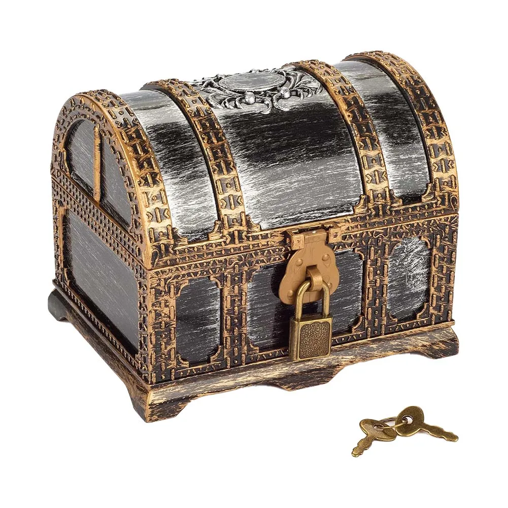 1PC Treasure Chest Box Children Treasure Box Plastic Treasure Chest Toy Chest Children\'S Vintage Chest Storage Box