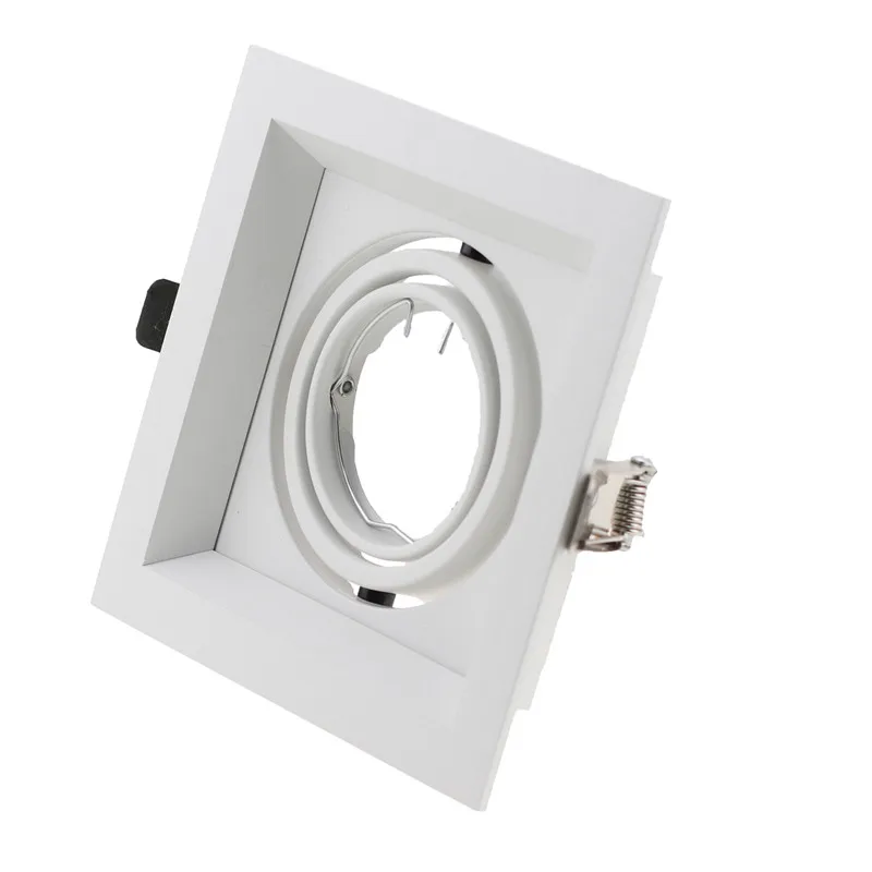 Recessed Square LED Bulb Socket Base GU10 MR16 Frame Bracket Fitting Background Lamps Indoor Lighting for Home Illumination