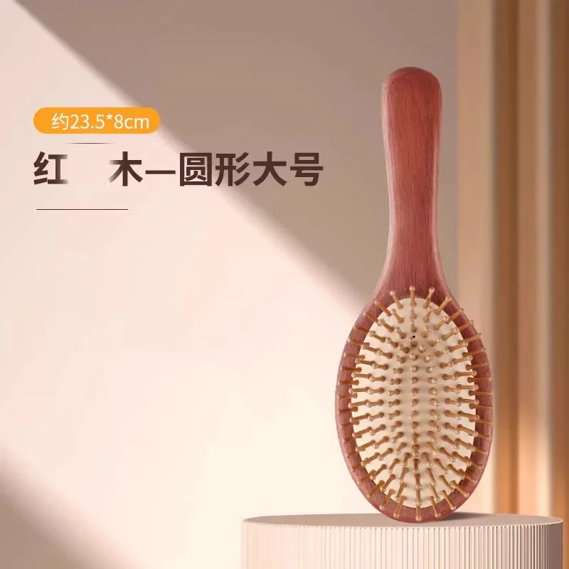 Haarborstel Rood Sandelhout Luchtkussen Kam Massage De Hoofdhuid Borstels Расческа Для Волос Houten Huishoudelijke Pluizige Airbag Kammen