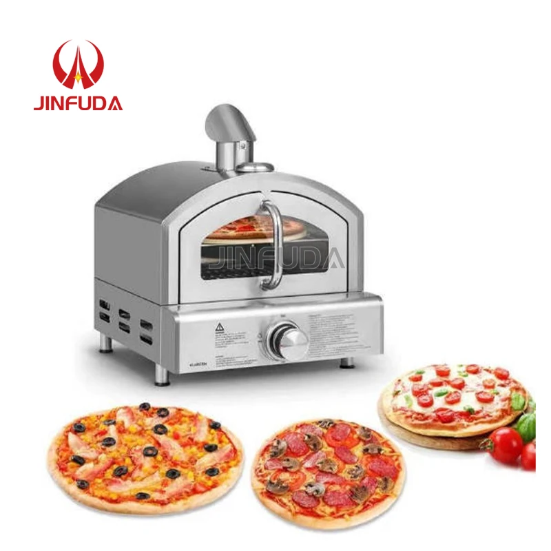 Commercial 2-Layer Gas Pizza Oven Portable with Knob Control for Bakery Use in Indoor/Outdoor Settings