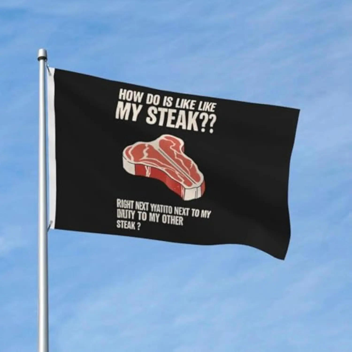How Do Is Like Like My Steak Funny Polyester Flag 3x5 Ft And 4x6FT Wall Decor Tapestry For Boys Room Single-sided