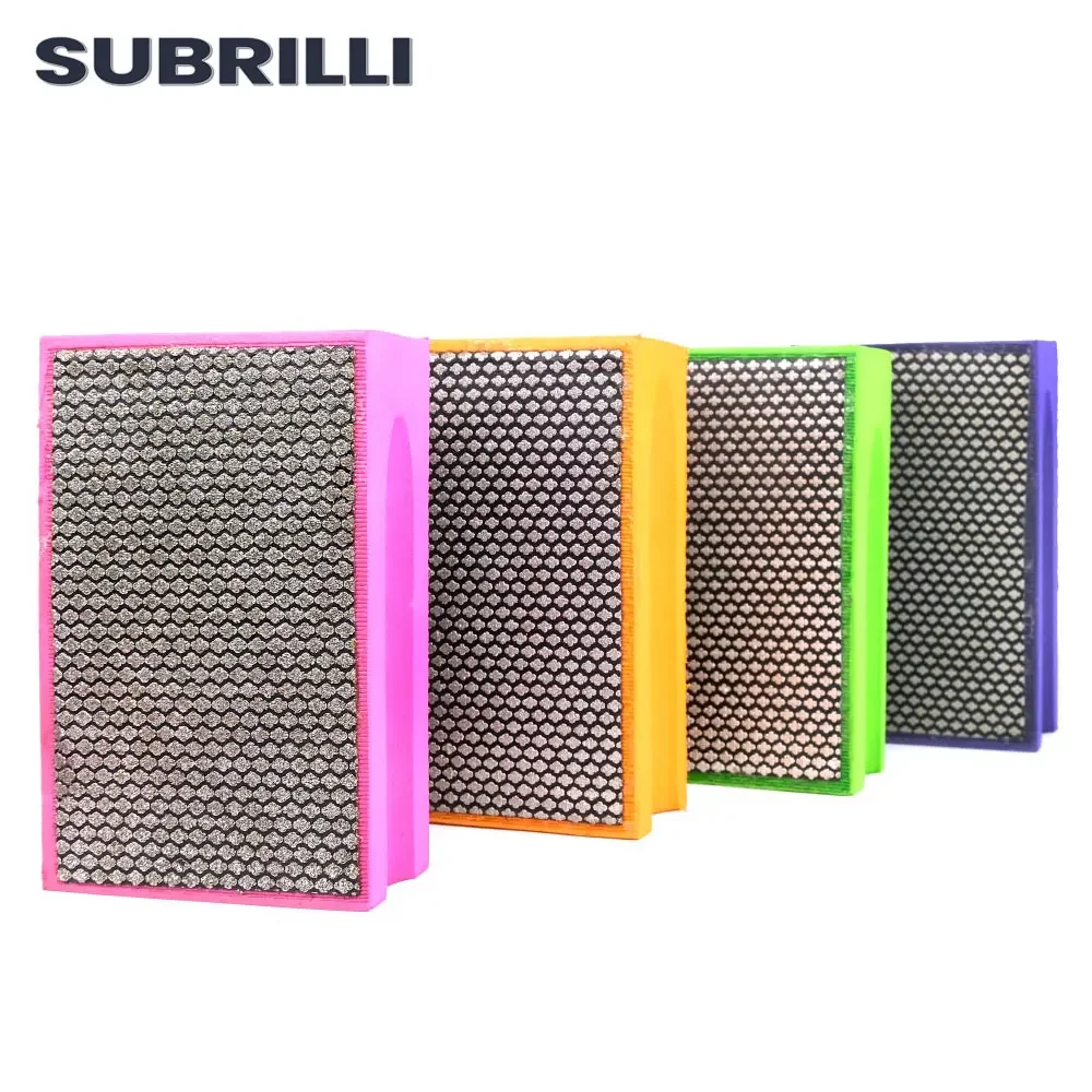 Subrilli diamante mão polimento almofadas galvanizadas resina bond mão lixa bloco para granito mármore pedra telha de vidro cerâmica