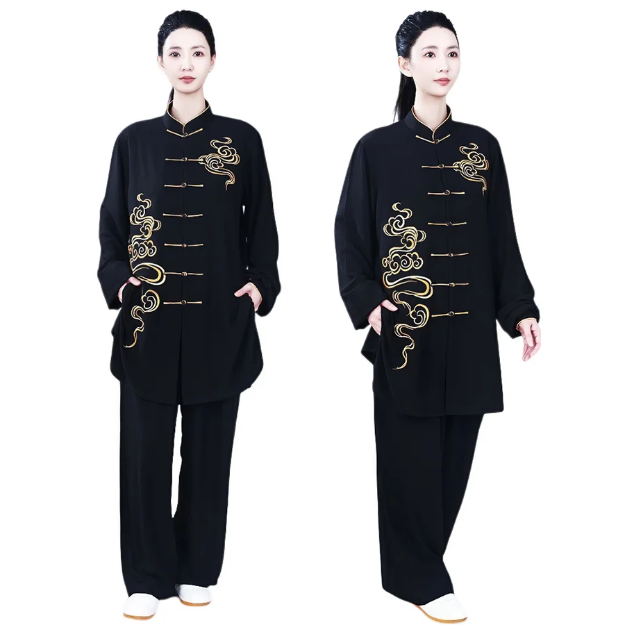 USHINE Chinese TaiChi Uniform Traditional Wushu Kungfu Suit Dragon Embroidery Martial Arts Wing Chun Training Morning Exercise - Image 5