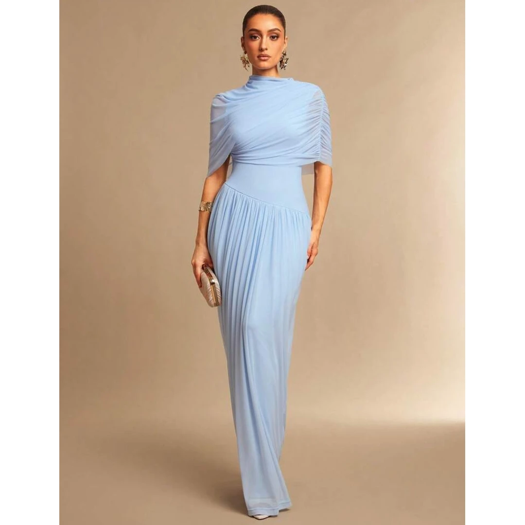 

Aura Shawl Robe Designer Luxe Elegant Woman Dress Custom Made Women's Evening Dresses 2026 Luxury Dresses for Prom Round Neck