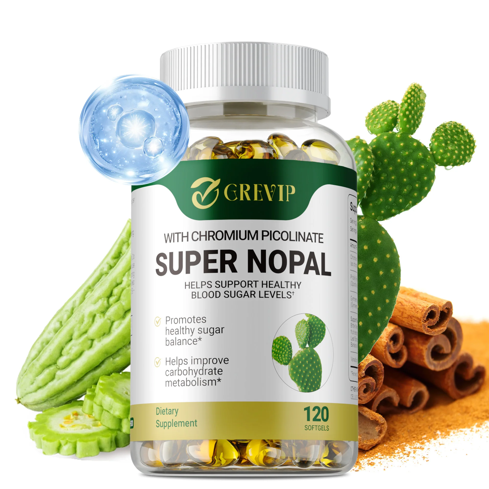 

Super Nopal (Cactus) Supplement - Antioxidant Properties, Skin Care, Relieves Bloating,Promotes Digestion Health,Boosts Immunity