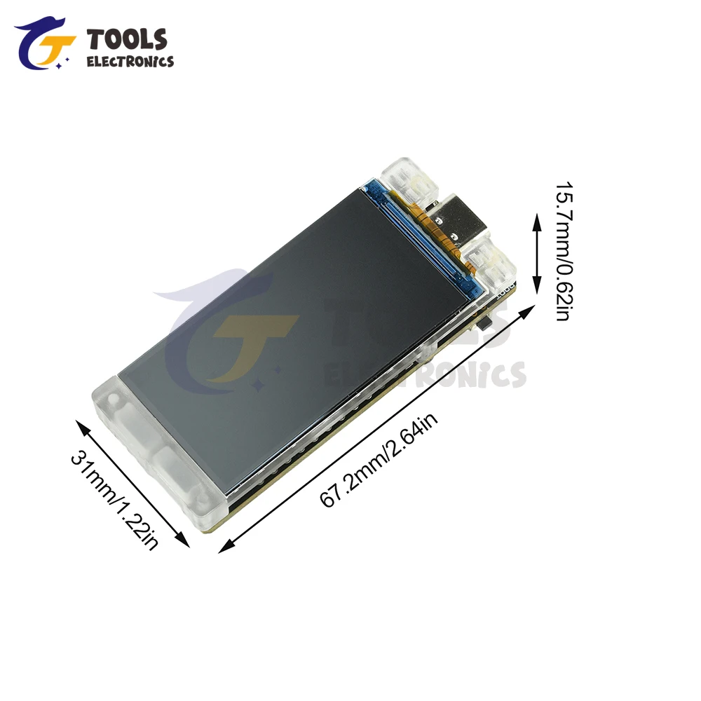 ESP32-R8 Development Board with 1.9 Inch TFT Screen - T190 Module for Hash Rate Calculation (388KH/s) WiFi BT & Type-C