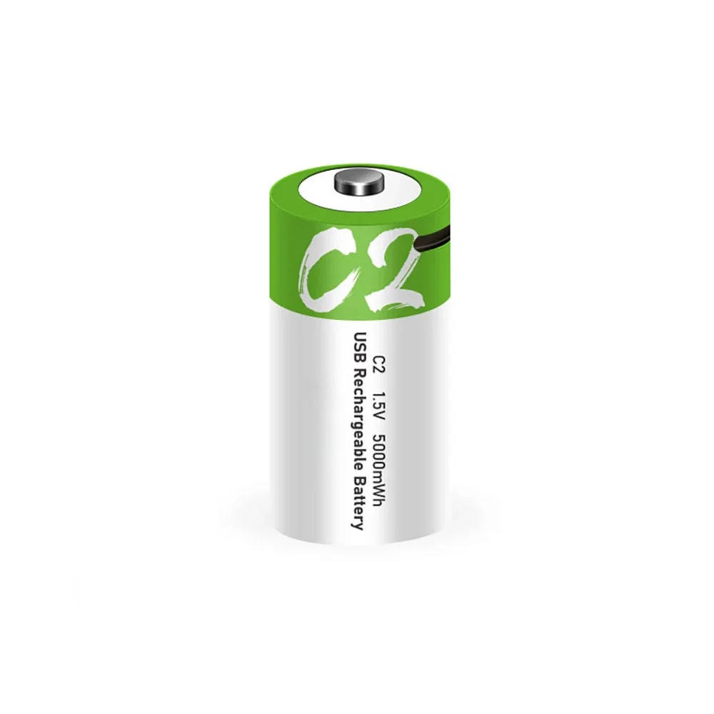 For Flashlight Gas Cooker 1.5V 5000mWh LR14 C Size Li-po Rechargeable Battery Type-C Ultra-Fast USB Charging Lithium Battery